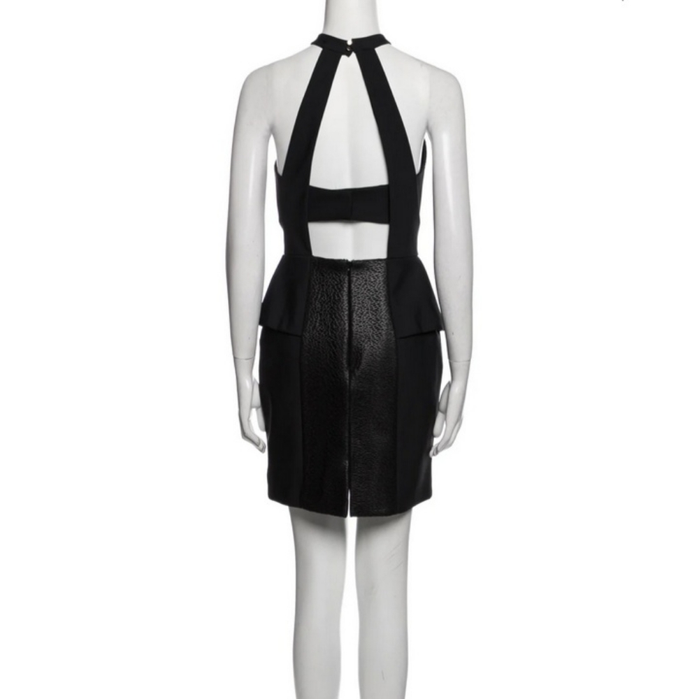 NWT black halter mixed media dress size small/4